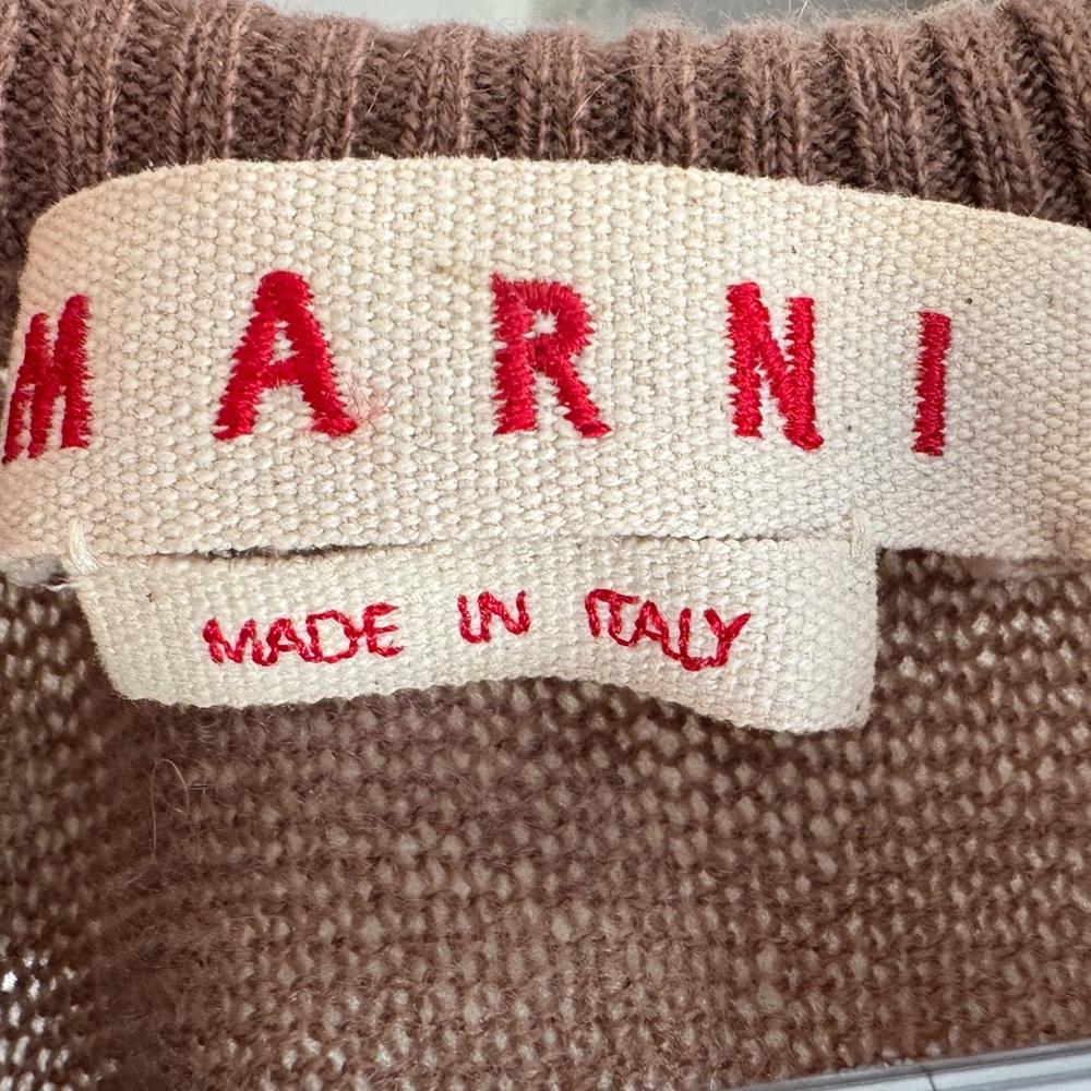 Marni Brown Cashmere Cardigan with metallic frontal insert IT Sz.40 US Small - Picture 11 of 14